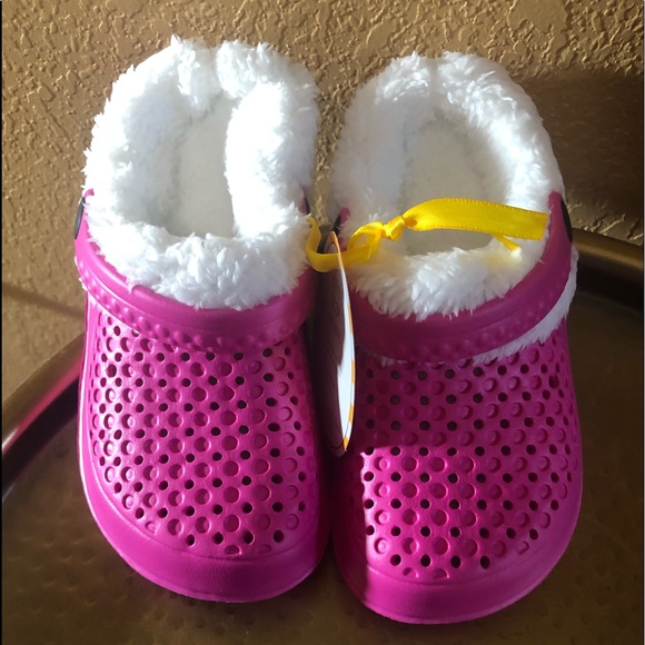 Gold Coast Girls Fuzzy Fleece Lined Clogs, Size 12 - Picture 1 of 7